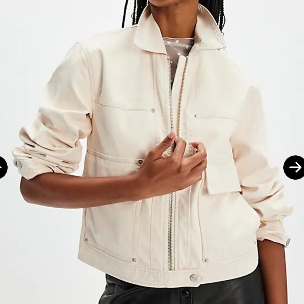 Suede Leather Free People Blair Jacket - Ivory / Cream, vegan